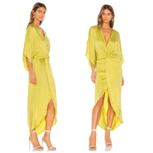 NWT Young Fabulous Broke Neon Wrap Maxi Dress Medium Siren Resortwear Vacay Swim - Picture 1 of 15